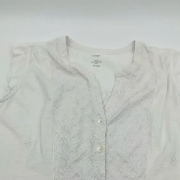 J. Jill | tonal embroidered White Sleeveless Top | 2x - Picture 5 of 7